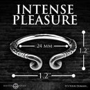 Master Series Kingpin Stainless Steel Glans Ring 24mm with engraved patterns and curled ends, measuring 24mm.