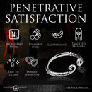 Master Series Kingpin Stainless Steel Glans Ring 30mm features nickle-free metal, stainless steel, and targeted pressure for pleasure.