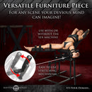 Master Series Leg Spreader Obedience Chair with Sex Machine showing versatile furniture piece for bondage play.