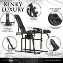Master Series Leg Spreader Obedience Chair with Sex Machine featuring durable design and adjustable backrest.