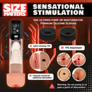 Size Matters Sucking Penis Pump with Attachments showing premium silicone sleeves and TPE material for stimulation.