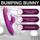 Bumping Bunny Thrusting & Pulsing Silicone Rabbit Vibrator with multiple speeds and patterns for personalized pleasure.