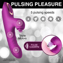 Bumping Bunny Thrusting & Pulsing Silicone Rabbit Vibrator showcasing triple motors and 5 pulsing speeds.