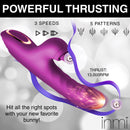 Bumping Bunny Thrusting & Pulsing Silicone Rabbit Vibrator features powerful thrusting and 5 patterns for ultimate pleasure.