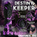 Creature Cocks Grim Silicone Dildo Purple and Black with unique details, stimulating texture and harness compatibility.