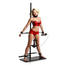 Ultimate Enforcer Forced Orgasm Tower with Sex Machine displayed in a freestanding steel frame with full-body restraint.