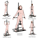 Ultimate Enforcer Forced Orgasm Tower with Sex Machine showcasing various restraint positions.