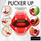 Pucker Up graphic featuring the Lickgasm Deep Kiss Kissing Silicone Rabbit Vibrator Red and various stimulating combinations.