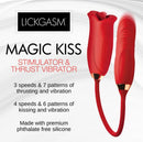 Lickgasm Magic Kiss Clitoral Stimulator with Thrusting Bullet features 3 speeds and 7 patterns for ultimate pleasure.