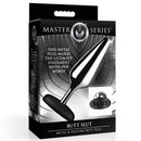 Master Series Butt Slut Metal & Silicone Butt Plug packaging showcasing unique design and playful statement.