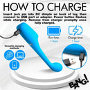 Instructions for charging a blue Digital G-Spot Vibrator, showing charging methods and time details.