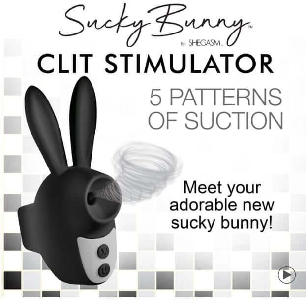 SUCKY BUNNY CLIT STIMULATOR BLACK-0
