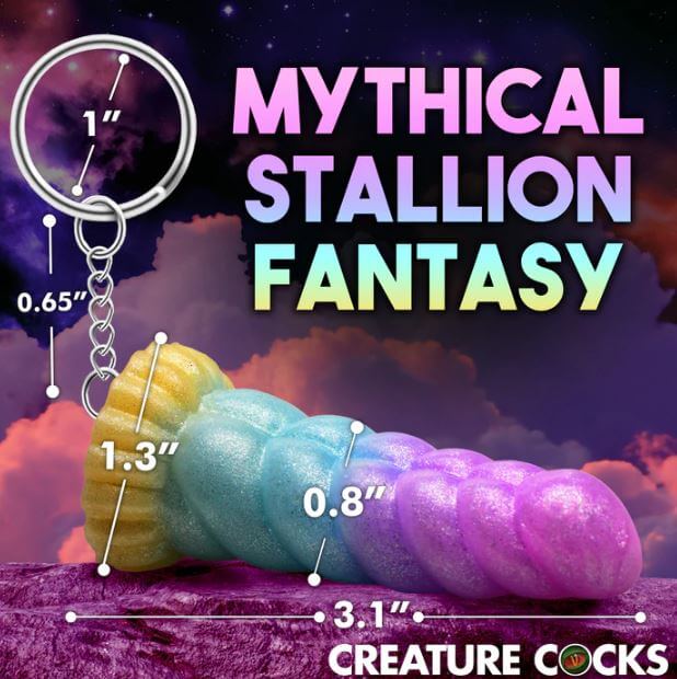 CREATURE COCKS MYSTIQUE UNICORN SILICONE KEYCHAIN-3
