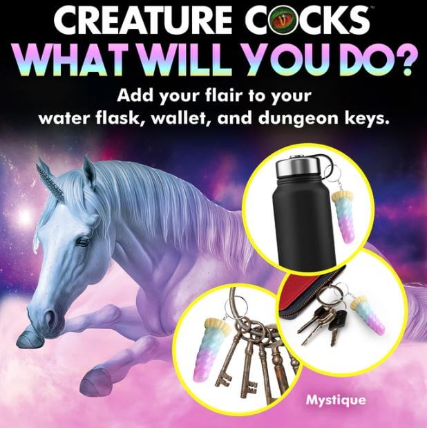 CREATURE COCKS MYSTIQUE UNICORN SILICONE KEYCHAIN-4