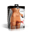 Ramming Briefs Thrusting Vibrating Silicone Panties Large packaging showcasing the product with remote for ultimate pleasure.
