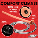 Hosed 19 Inch Slim Silicone Enema Hose Flesh with strong suction base for deep cleaning and comfort.