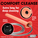 Hosed 15 Inch Thick Silicone Enema Hose Flesh featuring strong suction base and adapter for deep cleaning.