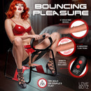 Lovebotz Bangin' Bench with Thrusting and Vibrating Dildo showcased with 6 thrusting modes and remote control.