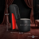 Master Series Stiletto Corset Chair Red with dimensions 40.25" height, 19" width, and 35.75" depth.