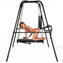 Throne Deluxe Adjustable Sling with Sex Machine featuring a spacious padded board and durable suspenders for ultimate comfort.