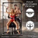 Master Series Pleasure Post Bondage Saddle Frame Black with adjustable design and heavy-duty steel frame.
