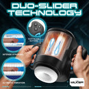 Cyber Milker Stroking & Vibrating Masturbator with Duo-Slider technology demonstrating intense stroking and ultimate vibration.