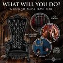 Master Series BDSM Throne Chair Black is a commanding and stylish centerpiece for dungeons and playrooms.