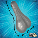 Big Ballers Large Cyber Nuts Truck Hitch Gag Gift Grey displayed against a blue burst background, measuring 11" tall and 6" wide.