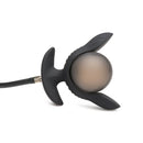 Master Series Dark Pearl Inflatable Vibrating Butt Plug with tapered side panels and hand pump for adjustable fullness.