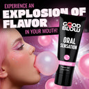 Good Blow Oral Sensation Bubblegum Flavor Gel 1.5 Oz with colorful bubblegum and a vibrant background.