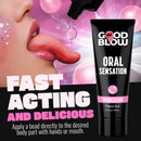 Good Blow Oral Sensation Bubblegum Flavor Gel 1.5 Oz tube with a tongue and bubblegum background.