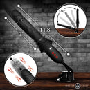 Master Series Ultimate Power Pounder Thrusting Dildo Black with adjustable stand and thrust depth features.