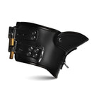 Master Series Rigid Locking Posture Collar with Chin Brace featuring a stylish black design and secure locking straps.