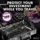 Zeus Electrosex Ultimate Edition Violet Wand Set in a locking aluminum case with accessories for e-stim play.