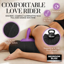 Love Rider Vibrating Cushion Black for comfortable support and pleasure, featuring soft texture and removable vibrator.