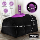 Love Rider Vibrating Cushion Black with a removable silicone vibrator for hands-free pleasure and support.