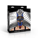 Master Series Alpha Dog Pup Hood Blue packaging design featuring a playful pup hood and a model wearing it.
