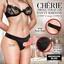 Cherie Thong Strap-On Panty Harness Large featuring wide elastic strap for strap-on play, part of Bedroom Bliss Signature Collection.
