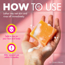 Glow Kojic Acid Brightening Dark Spot Remover Soap lathering process with usage instructions for skin care.