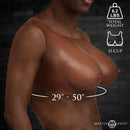 Perky Pair D-Cup Silicone Breasts Dark showcasing a realistic D-cup silhouette with detailed features.