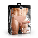 Master Series 6 Inch Hollow Silicone Penis Extender Harness packaging features lifelike detailing and a glossy finish.