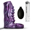 Tentacle Squirting Silicone Penis Enhancer Purple with tentacle suckers and squirting system from Creature Cocks.