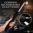 Master Series Elektra Rechargeable Violet Wand Black for cordless sensation play and adjustable intensity.