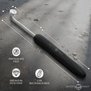 Master Series Elektra Rechargeable Violet Wand Black displaying dimensions and features like phthalate-free and USB rechargeable.