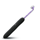 Master Series Elektra Rechargeable Violet Wand Black with glowing electrode for electrostimulation.