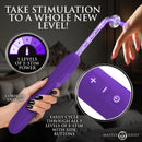 Master Series Elektra Rechargeable Violet Wand Purple showcasing electro-stimulation levels and cordless design.