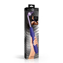 Master Series Elektra Rechargeable Violet Wand Purple in packaging with glowing glass electrode for electro-sensation play.