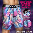 Creature Wear Mystique Unicorn Boxer Shorts Small with vibrant fur-pattern and unique unicorn horn silhouette.