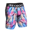 Creature Wear Mystique Unicorn Boxer Shorts Small featuring a colorful fur-pattern design and twisted unicorn horn.