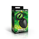 Creature Eye Green Eye Silicone Butt Plug Large in packaging with vibrant design and eye-catching green detail.